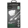 Vivanco įkroviklis USB-C 3A 1,2m, baltas (60020)