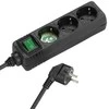 Vivanco extension cord 3 sockets 1.4m, juodas