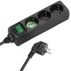Vivanco extension cord 3 sockets 1.4m, juodas