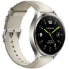 Išmanusis laikrodis Xiaomi Watch 2, Titano spalvos korpusas, su baltos spalvos odiniu dirželiu