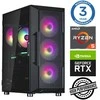 Stacionarus kompiuteris INTOP Ryzen 5 5600X 32GB 500SSD M.2 NVME+2TB RTX3050 6GB no-OS (RW36278NS)