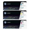 Hewlett Packard (HP) HP 410X 3 pakuočių didelio našumo žalsvai mėlynos spalvos / rausvai raudonos spalvos / geltonos originalios LaserJet dažų kasetės