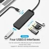 Vention Ventiliacija iš USB-C į USB3.0 x 4 šakotuvą su maitinimo šaltiniu Juodas 0,15 m