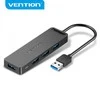 Vention USB2.0 to USB2.0 x 4 Hub su maitinimo šaltiniu Juodas 0,15m