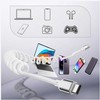 Kabelis 4smarts spiralinis USB-C į USB-C 240W baltos spalvos