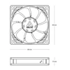 ARCTIC P8 Slim PWM PST korpuso ventiliatorius, 4-pin, 80mm, juodas