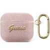 Apple AirPods 3 Guess Saffiano Script Metal Collection (GUA3SASMP) ausinių dėklas rožinės spalvos