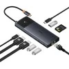Jungčių stotelė / adapteris USB C kištukas - 1in10 2xHDMI RJ45 SD/TF USB3 BASEUS