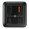 Baseus Sieninis įkroviklis GaN6 Pro 100W 2xUSB-A + 2xUSB-C QC PD su USB-C kabeliu 1m, juodas