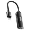 Dėklas Baseusas Baseus L52 garso adapteris iš Lightning į 3.5mm ir 2x Lightning - juodas