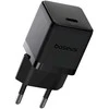 Baseus Sieninis įkroviklis Palm 30W USB-C QC3.0 PD3.0 su USB-C kabeliu 1m, juodas