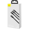Baseus Rapid Series 3in1 Fast Charging Cable USB-C - USB-C/Lightning/MicroUSB 20W 1.5m / juodas