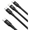 Baseus Rapid Series 3in1 Fast Charging Cable USB-C - USB-C/Lightning/MicroUSB 20W 1.5m / juodas