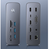 Hub Baseus UnionJoy 17 prievadų (USB-C iki HDMI4K@60Hz*2+DP4K@60Hz*1+USB3.0*3+USB-C3.0*2+USB2.0*2+PD*1+PC*1 + RJ45*1+SD/TF*1+3,5mm*1+DC*1）