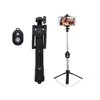 Oem Bluetooth asmenukių lazda su trikoju ir nuotolinio valdymo pulteliu, selfie stick, juoda
