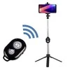 Oem Bluetooth asmenukių lazda su trikoju ir nuotolinio valdymo pulteliu, selfie stick, juoda