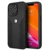 Dėklas BMW BMHCP13LRSPPK iPhone 13 Pro / 13 6,1" juoda/juodas kietas dėklas, odos kreivė perforuotas