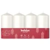 Bolsius Cylinder Candles 4pcs 100x48mm Baltas