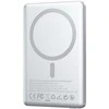 Wekome BWOO ultracienki power bank magnetyczny P75 PD 20W 5000 mAh w aluminiowej obudowie su wyświetlaczem i portem USB-C sidabrinė