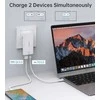 Mini kelioninis sieninis įkroviklis Choetech PD6011 PD65W GaN plonas USB-A+C (baltas)