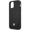 BMW BMHCP12LRSWPK Apple iPhone 12 Pro Max 6,7″ juodos spalvos kietas dėklas Leather Perforate