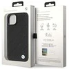 BMW telefono dėklas iPhone 14 6,1 BMHCP14S22RQDK juodas hard telefono dėklas Leather Quilted