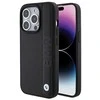 Dėklas BMW BMHCP15L22RDPK Apple iPhone 15 Pro 6.1″ juodos spalvos kietas dėklas Leather Textured & Stripe