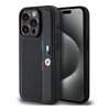 Dėklas BMW BMHCP15M23 PUPVK Apple iPhone 15 Plus 14 Plus 6.7″ juodos spalvos kietas dėklas Perforated Tricolor Line