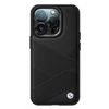 BMW Signature Leather Crossing Lines Pattern Apple iPhone 16 Pro - dėklas telefonui juodos spalvos
