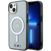 BMW BMHMP14MHCRS dėklas Apple iPhone 14 Plus 15 Plus 6.7″ skaidrus kietas dėklas Sidabrinis Ring MagSafe