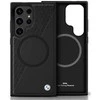 Dėklas BMW Leather Half Textured MagSafe Samsung Galaxy S25 Ultra juodos spalvos