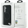 Dėklas BMW Leather Half Textured MagSafe Samsung Galaxy S25 juodos spalvos
