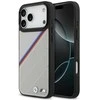 BMW M Tricolor Metal Logo MagSafe dėklas Apple iPhone 17 Pro Max pilkos spalvos