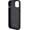 Apple iPhone 15 Plus BMW dėklas odinis Hot Stamp MagSafe (BMHMP15MSLLBK) juodos spalvos