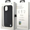 Apple iPhone 15 Plus BMW dėklas odinis Hot Stamp MagSafe (BMHMP15MSLLBK) juodos spalvos