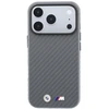 Dėklas BMW M Carbon Metal Logo MagSafe skirtas iPhone 18 Pro pilkas