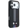 BMW M Quadrille Kevlar Anthracite & Tricolor Print Lines MagSafe dėklas, skirtas iPhone 17 Pro / 18 Pro - Juodas