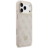 Originalus dėklas GUESS 4G Strass Logo & Big Strap Metal Mygtukai MagSafe, skirtas iPhone 17 Pro Max, rožinis