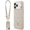 Original dėklas GUESS 4G Strass Logo & Big Strap Metal Mygtukai MagSafe skirtas Apple iPhone 17 Pro Max pink
