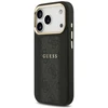 GUESS dėklas, skirtas IPHONE 17 Pro, suderinamas su MagSafe GUHMP17LPG4SEMCK (PU su 4G juostele), juodas