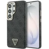 Guess PU Leather 4G Strass Triangle Logo Gold Frame Magnetic dėklas skirtas Samsung Galaxy S26 Ultra juodos spalvos