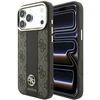 Dėklas Guess Case for IPHONE 18 Pro/17 Pro compatible with MagSafe (Stripe Round and Classic Logos 4G) ruda