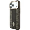 Dėklas Guess Case for IPHONE 18 Pro/17 Pro compatible with MagSafe (Stripe Round and Classic Logos 4G) ruda