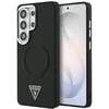 Dėklas Guess Embossed Ring Triangle Logo MagSafe Samsung Galaxy S26 Ultra juodos spalvos