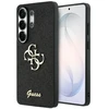 „Guess“ fiksuotas blizgučiais dengtas metalinis 4G logotipo dėklas, skirtas „Samsung Galaxy S26 Ultra“, juodas