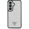 Dėklas Guess Fixed Glitter Triangle MagSafe Samsung Galaxy S26 sidabrinis