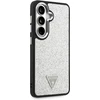 Dėklas Guess Fixed Glitter Triangle MagSafe Samsung Galaxy S26 sidabrinis