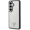 Dėklas Guess Fixed Glitter Triangle MagSafe Samsung Galaxy S26 sidabrinis