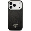 Dėklas Guess Glitter Triangle Logo MagSafe skirtas Apple iPhone 17 Pro juodos spalvos