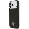 Dėklas Guess Glitter Triangle Logo MagSafe Apple iPhone 17 Pro Max juodos spalvos